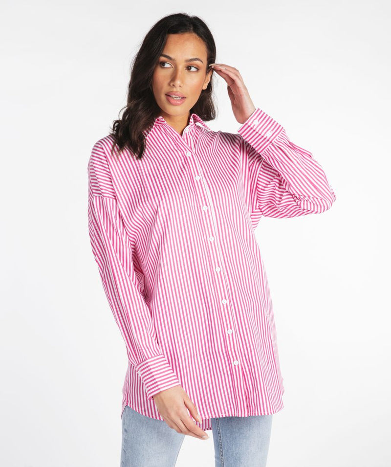 Blouse Striped Oversized - Pink