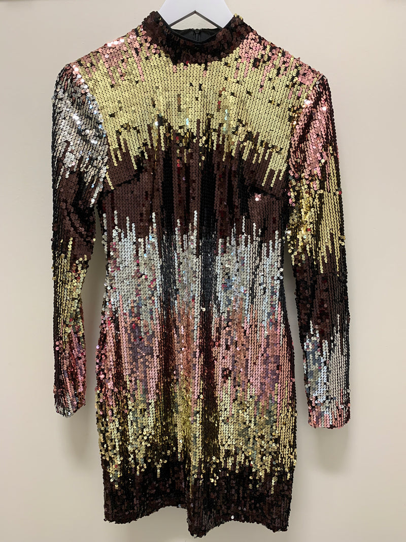 multicolored sequin dress