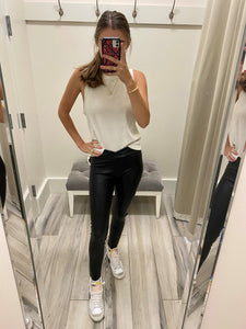 Vegan Suede Leggings- Black