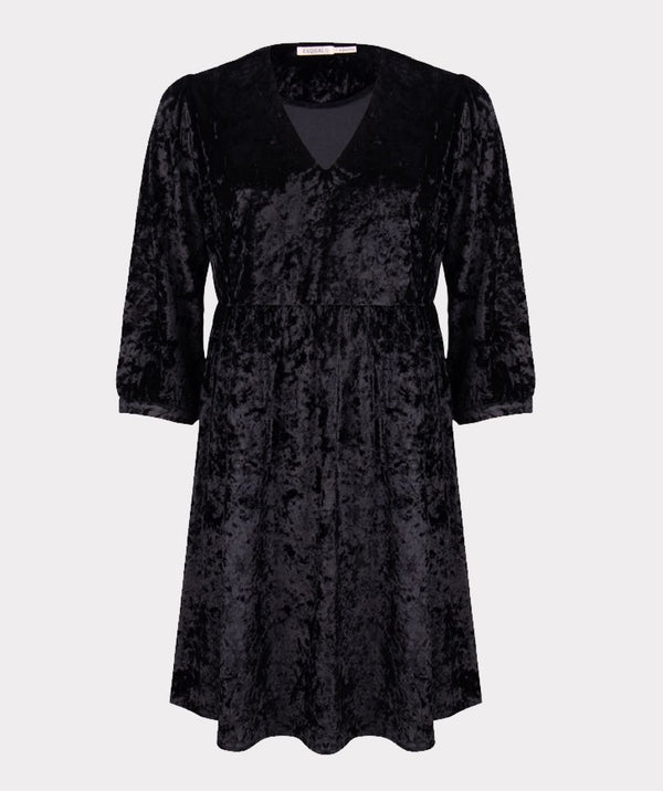 Dress velours - BLACK