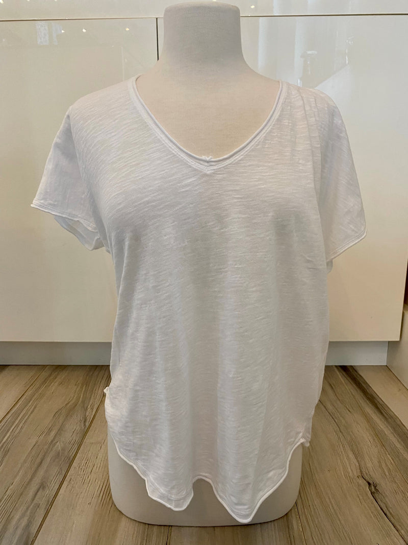 White Drop Shoulder Tee